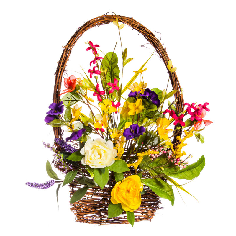 August Grove Mixed Floral Arrangement in Basket & Reviews Wayfair